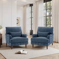 Set Of 2 Mid Century Chenille Upholstered Accent Chairs