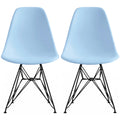 2Xhome Modern Plastic Side Dining Chair Colors With Dark Black Wire Chrome Legs Base Set Of 2