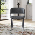 Set Of 2 Modern Fabric Kitchen Dining Chairs With Metal Legs