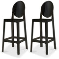 2Xhome Set Of Two 2 Clear 30 Seat Height Barstool Modern Plastic Chair Side Bar Stool Counter Stool Accent Stools Armless