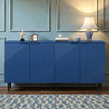 Set Of 2 Modern Side Cabinets With Adjustable Shelves Geometric Door Storage Cabinets For Tv Stand