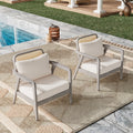 Set Of 2 Outdoor Chair Lounge Chair With Cushion Club Chair Padded Chair Reading Chair Accent Chair With Wood Frame