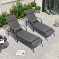 Set Of 2 Patio Indoor Adjustable Chaise Lounge Chair With Cushion 79.5 L X 24.4 W X 20.1 H