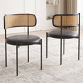 Set Of 2 Pu Leather Dining Chairs