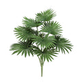 Set Of 2 Real Touch Artificial Fan Palm Leaf Stem Plant Greenery Foliage Bush 16In 16 L X 11 W X 11 Dp
