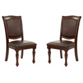 Set Of 2 Rubber Wood Traditional Dining Chair Dark Brown And Black