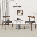 Set Of 2 Rubberwood Dining Chairs With Ergonomic Backrest Comfort Cushions