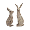 Set Of 2 Rustic Springtime Bunny Rabbit Garden Figures 20 24.5