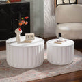 Set Of 2 Side Table Coffee Table Center Table With Hidden Storage Living Room End Table Cream White Sofa Table