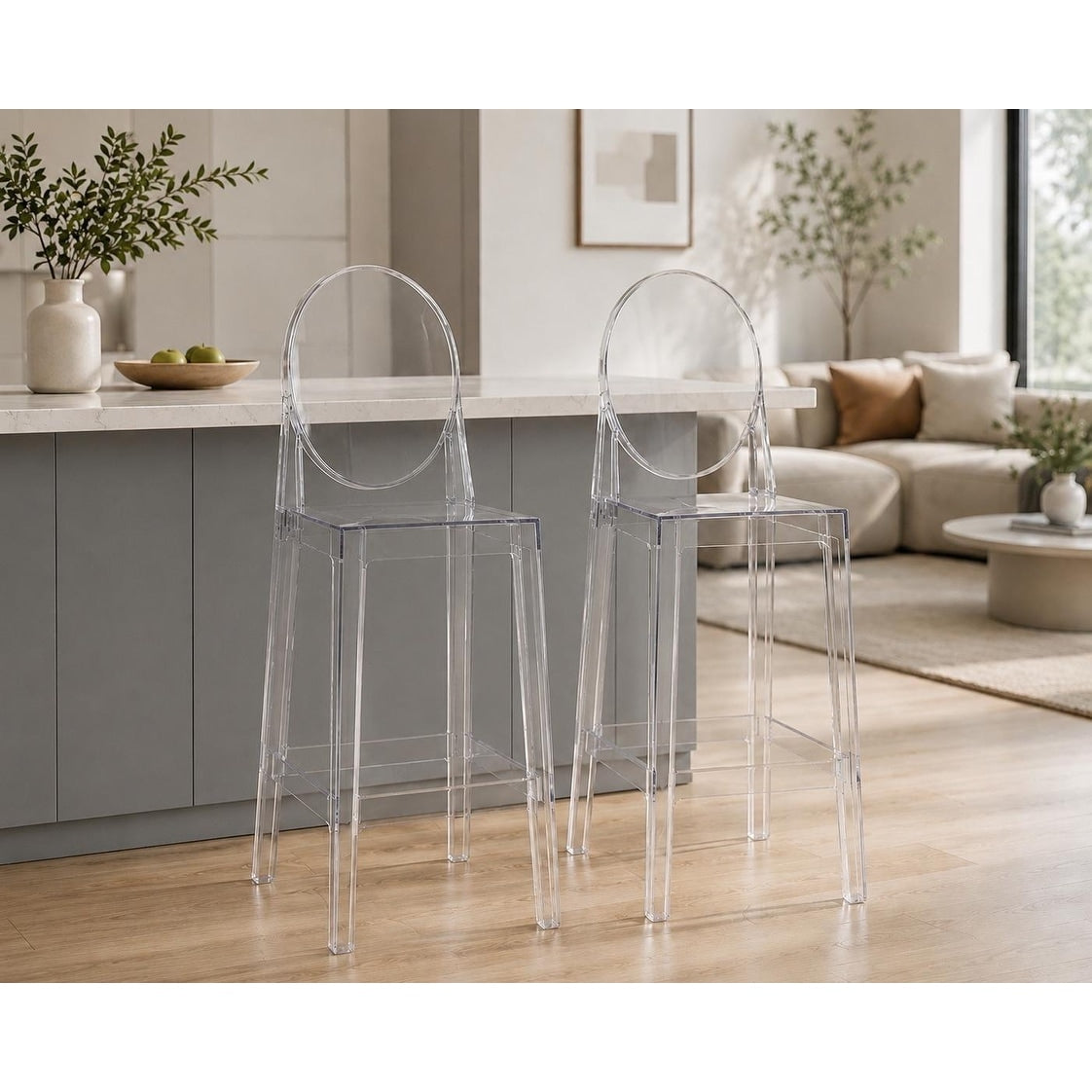 2Xhome Set Of 2 Smoke Modern 30 Seat Bar Stool Counter Height With Back Plastic Chairs For Home Restaurant Office