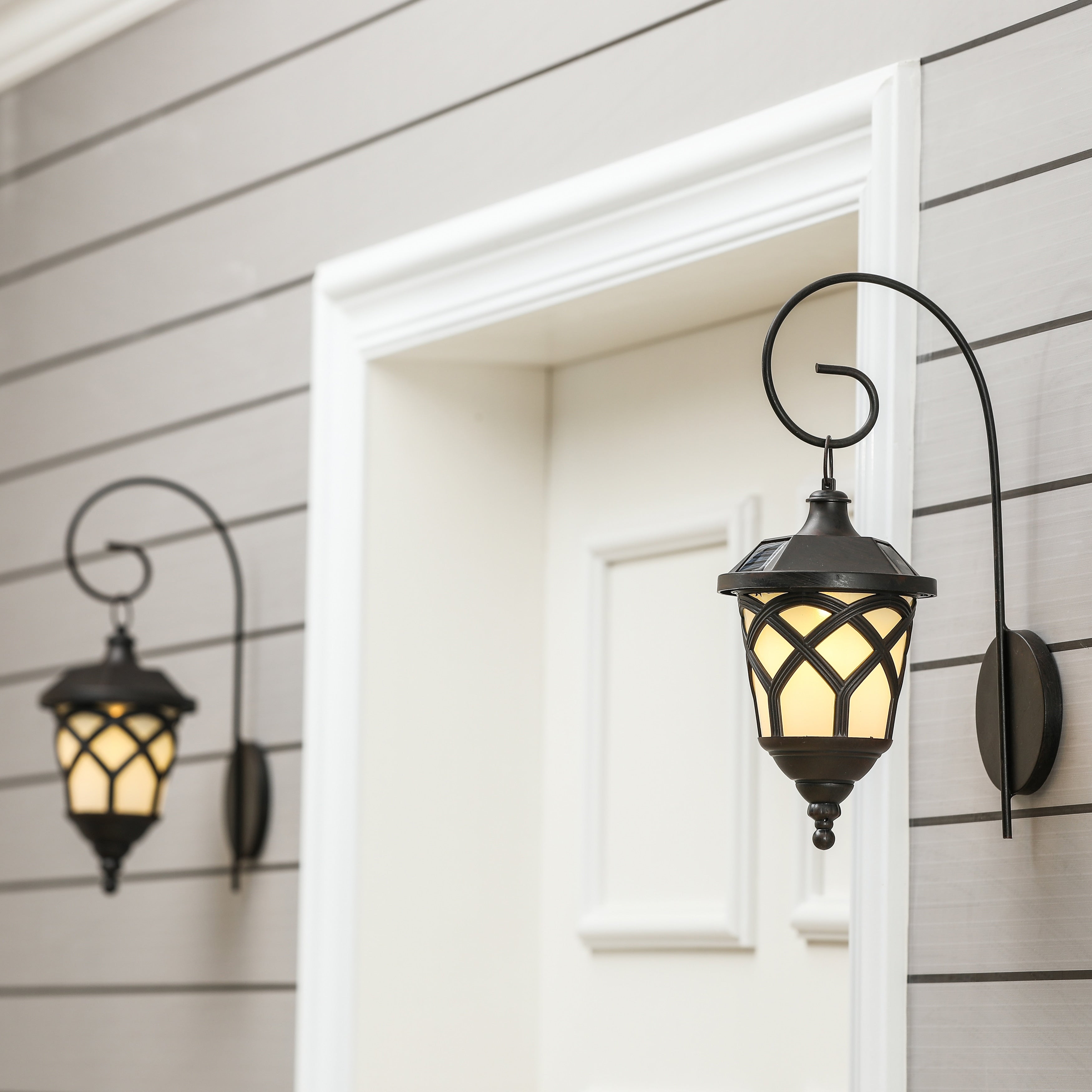 Set Of 2 Solar Sconces