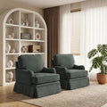 Set Of 2 Swivel Chairs With Chenille Upholstery For Living Room