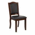 Set Of 2 Upholstered Dining Chairs Solid Wood Frame Cushioned Backrest Kitchen Dining Room Chairs Brown
