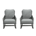 Set Of 2 Wicker Rocking Chair Side Chair Reading Chair Leisure Chair Upholstered Chair Arm Chair With Wooden Frame