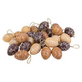 Set Of 27 Natural Tone Painted Design Spring Easter Egg Ornaments 2.25