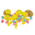 Set Of 29 Blue Yellow And Pink Painted Floral Spring Easter Egg Ornaments 3.25