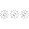 Set Of 3 Arched Floral Matte White Wall Mirrors 9.5