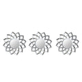 Set Of 3 Arched Floral Matte Silver Wall Mirrors 9.5 Grey