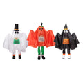 Set Of 3 Ghost Pumpkin And Bat Standing Halloween Kid Figures 36 N A