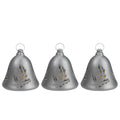 Set Of 3 Musical Lighted Silver Bells Christmas Decorations 6.5 Inches