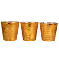 Set Of 3 Orange Glass Votive Candle Holders 4
