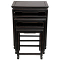 Handmade Set Of 3 Rosewood Antique Black Nesting Tables China