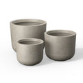 Set Of 3 Round Concrete Planters 9 11 13 Inch Modern Indoor Outdoor Plant Pot Set