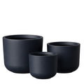 Set Of 3 Round Concrete Planters 9 11 13 Inch Modern Indoor Outdoor Plant Pot Set