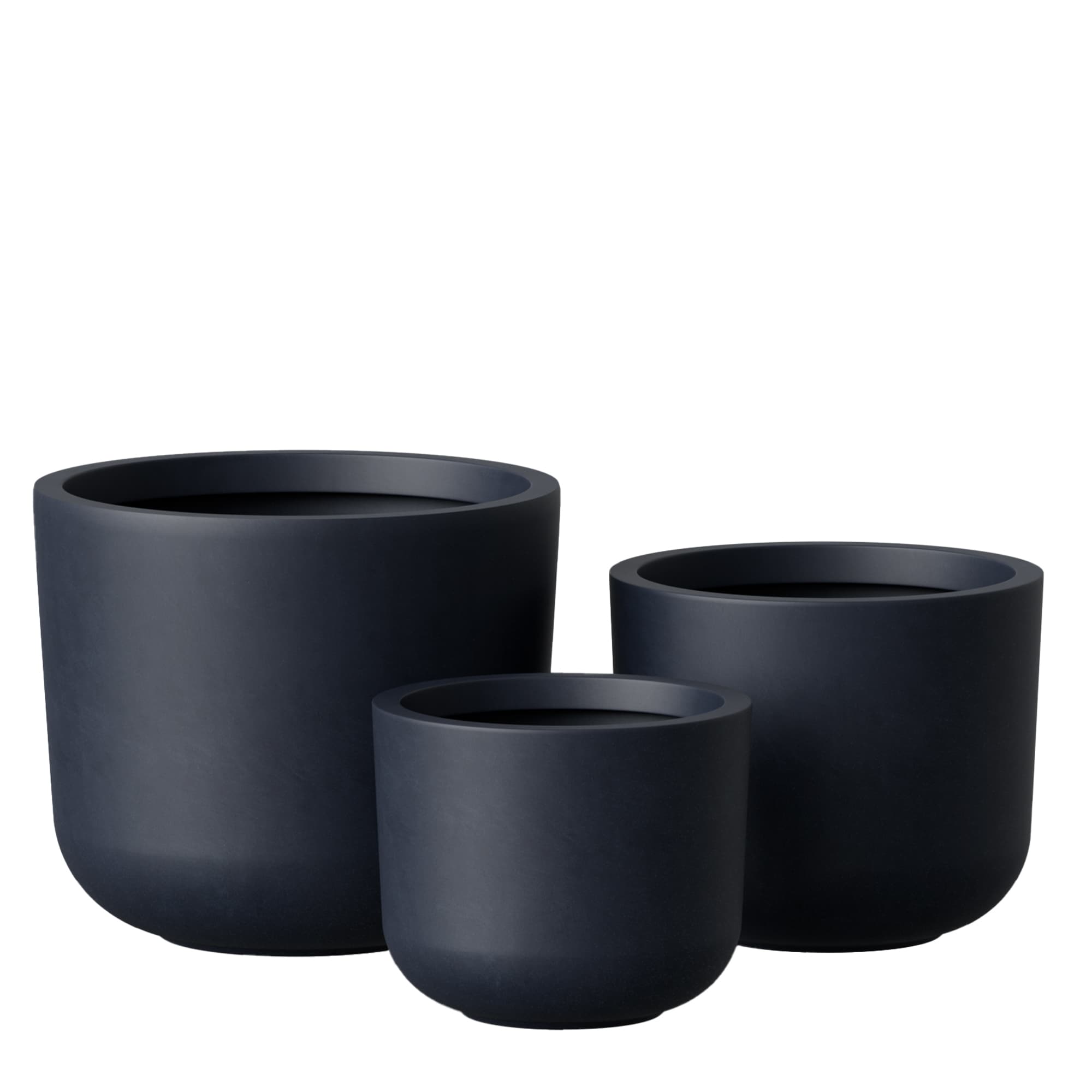 Set Of 3 Round Concrete Planters 9 11 13 Inch Modern Indoor Outdoor Plant Pot Set