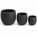 Set Of 3 Round Polystone Indoor Outdoor Planters