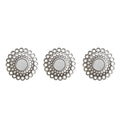 Set Of 3 Round Silver Cascading Angular Orbs Mirrors 9.5 Grey