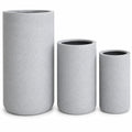Set Of 3 Tall Cylinder Polystone Indoor Outdoor