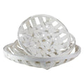 Set Of 3 White Circular Woven Baskets 24.5
