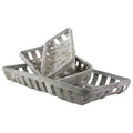 Set Of 3 White Washed Rectangular Woven Baskets 32.75