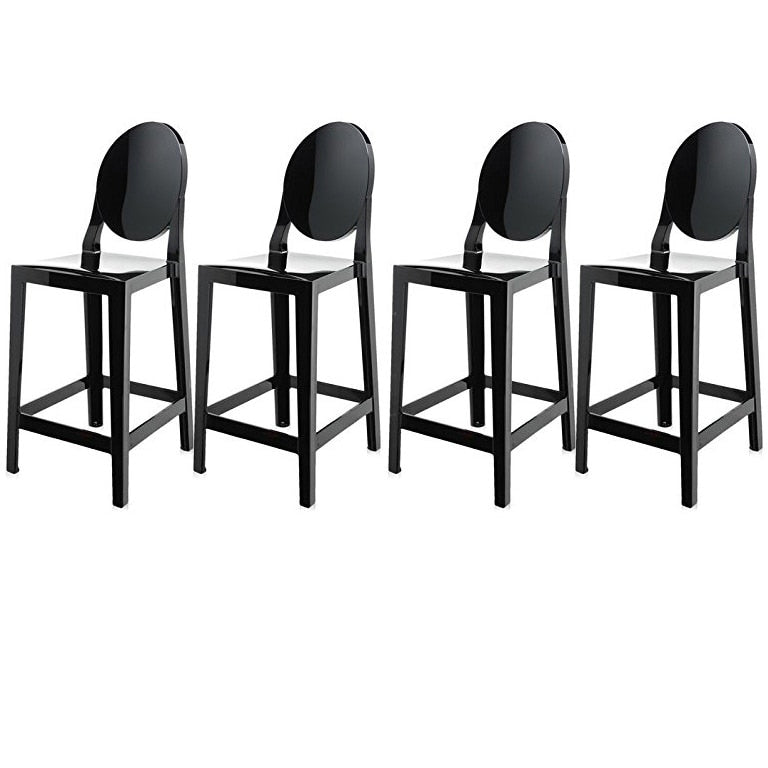 2Xhome Set Of Four 4 Clear 30 Seat Height Barstool Modern Plastic Side Bar Stool Counter Stool Accent Stool Armless