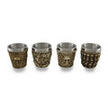 Set Of 4 Human Skull Themed Shot Glasses 2.2 X 2 X 2 Inches