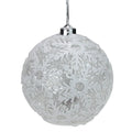 Set Of 4 Lighted Glitter Snowflake Spheres Christmas Ornament Decorations 6