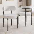Set Of 4 Mid Century Modern Round Upholstered Dining Chairs