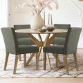 Parsons Dining Chairs With Linen Upholstery And Solid Wood Legs