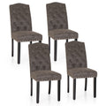 Phi Villa Parson Urban Style Textile Accent Living Room Dining Chairs With Wood Legs Set Of 2