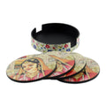Handmade Set Of 4 Wood Mughal Muse Coasters India