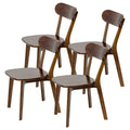 Set Of 4 15.75 Modern Wood Dining Chairs With Curved Backrest