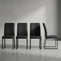 Set Of 4 17.2 Pu Leather Dining Chairs With Sturdy Iron Legs