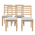Set Of 4 18.5 Upholstered Dining Chairs With High Ladder Back