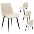Set Of 4 20.07 Pu Leather Upholstered Dining Chair With Metal Legs