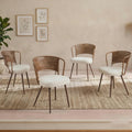 Set Of 4 21.26 Rattan Dining Chair With Cushions And Metal Legs