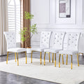 Set Of 4 Retro Alligator Skin Upholstered Dining Chairs With Crystal Buckle Design And Faux Leather Design
