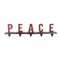 Set Of 5 Black And Red Buffalo Plaid Peace Christmas Stocking Holders 6