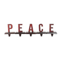 Set Of 5 Black And Red Buffalo Plaid Peace Christmas Stocking Holders 6