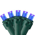 Set Of 50 Blue Led Wide Angle Christmas Lights Green Wire